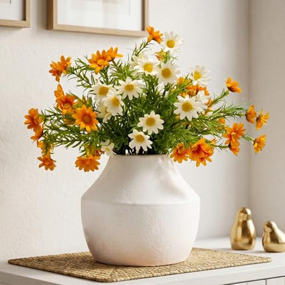 White Ceramic Flower Vase for Centerpieces, 5.2in Small Hydrangea Vase - color: 1-white/5.2“