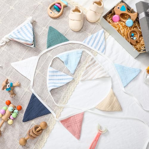 Oudain 2 Pcs Pennant Banner Flags Nursery Garland Triangle, Elegant Color - color: Elegant Color