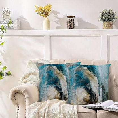 Throw Pillow Covers for Couch, 18x18 Inch, Set of 2, Teal - color: Teal, size: 18" x 18" (Pack of 2)