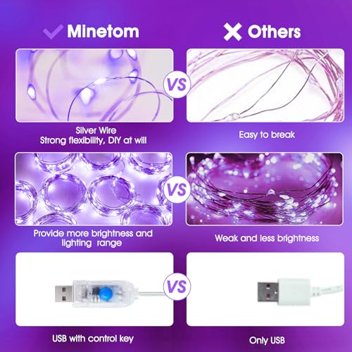 Minetom Halloween Curtain Lights, 300 LEDs Twinkle Fairy Lights, 8 Modes - color: Purple, size: 1 Pack