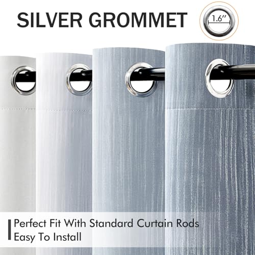 MIULEE Chambray Blue and Greyish White Ombre Blackout Curtains 52Wx63L - color: Chambray Blue and Greyish White, size: 52"W x 63"L (Pack of 2)