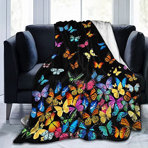 Butterfly Blanket Beautiful Butterfly Throw Blanket Ultra Soft Blankets Lightweight Cozy for Bed Couch Sofa 80"x60" - color: Butterfly 1, size: 80"x60"
