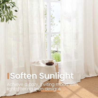 BGment Linen Cafe Curtains 30X30 Inch Length, Small Semi Sheer Drapes - color: Linen, size: 30"W x 30"L (Pack of 2)
