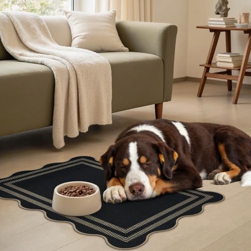 Kitchen Rugs Non Slip Washable, 17.3"x30" Scalloped Rug - color: Scalloped, size: 17.3"x30"