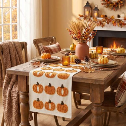 Artoid Mode 3D Chain Embroidery Soft Fall Table Runner 13x72 Inch
