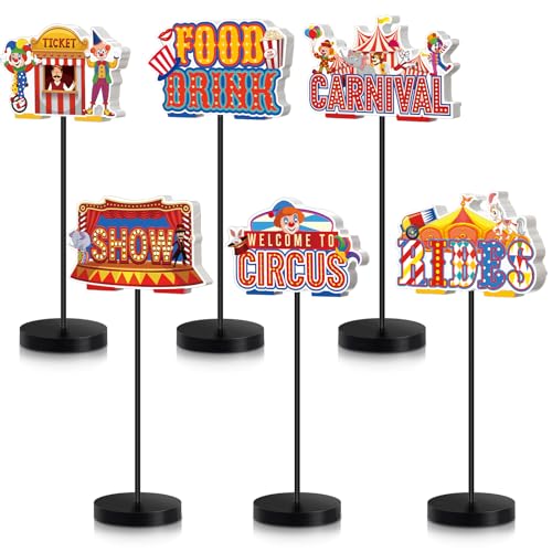 DoubleFill 6 Pcs Carnival Party Decoration for Table Centerpieces - style: Carnival Circus