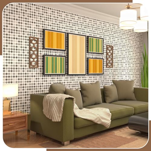 CroBlissful 2pcs Mid Century Modern Wall Art Geometric Wall Decor, Brown - color: Brown
