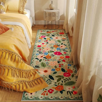 Rugcomf Runner Rug 2x5 Washable, Green - color: Green, size: 2' x 5' (Rectangular)