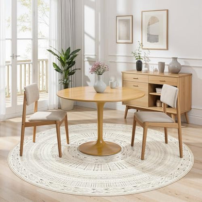 cotiled 5x5 Round Rug 5ft Circle Living Room Boho Area Rugs - color: Light Brown/Cream, size: 5' (Round)