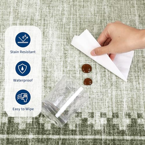 GarveeHome 10x13 Large Area Rug for Living Room Washable Low Pile Carpet - color: Green, size: 10' x 13' (Rectangular)