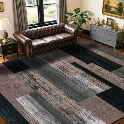 LIANLAM 10x12 Washable Area Rugs for Living Room & Bedroom(10x12,Chocolate) - color: Chocolate, size: 10' x 12' (Rectangular)
