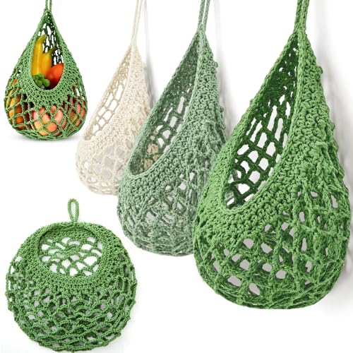 Honeydak 3 Hanging Baskets, Sage Green Mix, Open Mesh Teardrop - color: Sage Green Mix, style: Open Mesh Teardrop