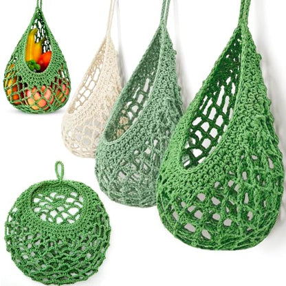 Honeydak 3 Hanging Baskets, Sage Green Mix, Open Mesh Teardrop - color: Sage Green Mix, style: Open Mesh Teardrop
