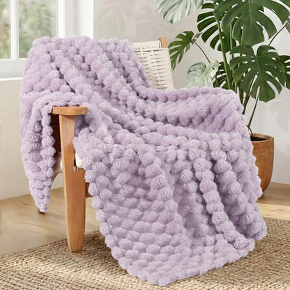 Whale Flotilla Soft Fleece Throw Blanket for Couch & Bed 3D Jacquard, Lilac - color: Lilac, size: Throw(50x60 Inch)