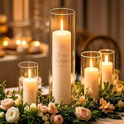 TBWIND 12pcs 12 Inch Clear Glass Cylinder Vases for Centerpieces - size: 12 Pack 12 Inch - Clear