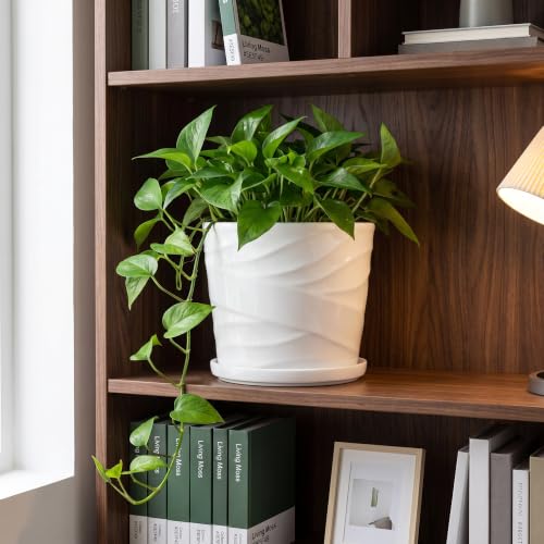 8 Inch Ceramic Plant Pot, White - color: Pure White, size: 8 Inch-1 Pack