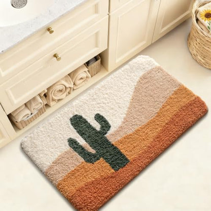 LUMI Cactus Bathroom Rug 20x32 Soft Absorbent Bath Mat, Non Slip - color: Cactus Sand, size: 20"x32"
