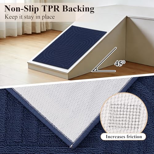 U'Artlines Kitchen Rugs and Mats Set of 3, Blue 20x32+20x48+20x59 - color: Blue