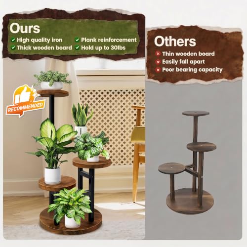 GEEBOBO 4 Tier Plant Stand Indoor - color: 4 Tier-Brown