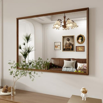 WEER Bathroom Vanity Mirror Walnut 40X30 Inch - color: Walnut, size: 40"L x 30"W