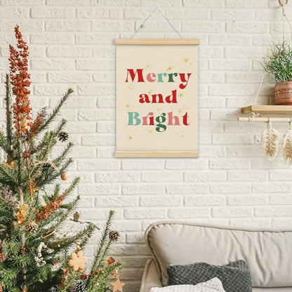 ETYZE Christmas Retro Wall Art Decor, Holiday Merry and Bright Decor