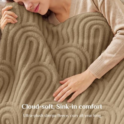 BEDELITE Light Brown Boho Fleece Twin Blanket for Bed, 60x80 Inches - color: Light Brown, size: Twin(60"x80")