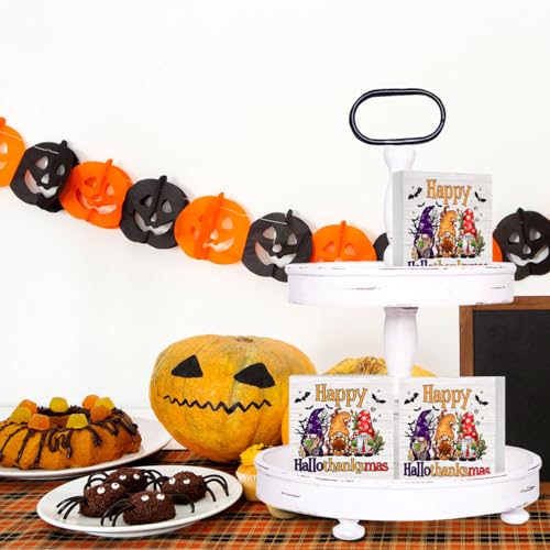 Gnomes Decorations for Home, Gnome Home Farmhouse Decor, Halloween Thanksgiving Christmas Decorations Wooden Box Sign Kitchen Living Room Shelf Desk Decor Office Accessories - color: White 536