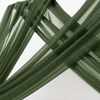 Sheer Gauze Wedding Arch Draping Fabric 29" x 20 FT 2 Panel Moss Green - color: Olive Green, size: 29"w x 240"l (Pack of 2)