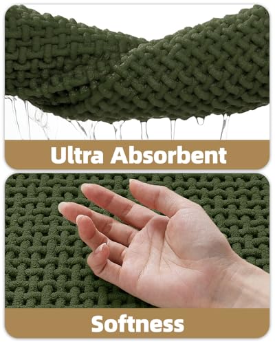 Color&Geometry Green 30x17 Waffle Bath Mat, Rubber Non Slip Bathroom Rug - color: Green, size: 17"x30"