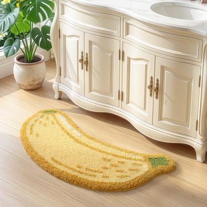 LUMI Cute Bathroom Rug, Absorbent Non Slip Bath Mat, 24"x51", Banana - color: Fruit-banana-large