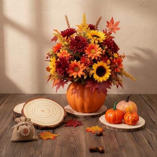 Meanplan 12 Pcs 5.5" DIY Ceramic Pumpkin Vase for Centerpiece Fake White