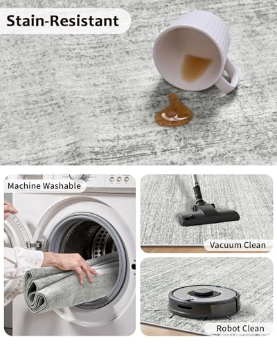 Washable Runner Rug Non Slip, 2'6"x10 Runners for Hallways, Grey - color: Stripe-grey, size: 2'6" x 10' (Runner)