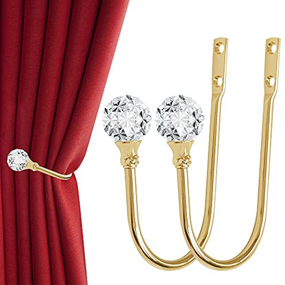 Curtain Holdback, 2pcs Wall Mounted Drapery Tiebacks, Sliver - color: 2 Pcs, Gold