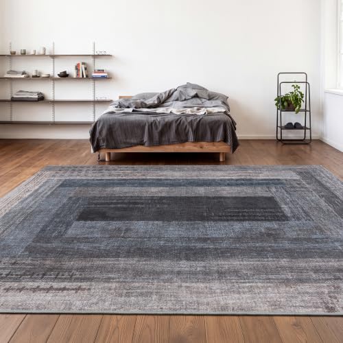 Neutral Geometric Blue 4x6 ft Large Rug for Living Room Bedroom - color: Blue, size: 4' x 6' (Rectangular)