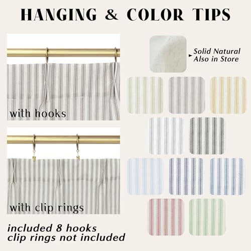 Lino Rosa Kitchen Curtains Sets for Windows,18 Inch Farmhouse Boho Short Curtain 2 Pack - color: Taupe, size: 24"W x 18"L (Pack of 2)