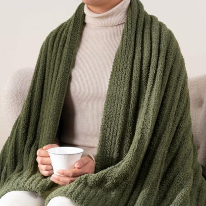 Battilo Olive Green Throw Blankets for Couch, Soft Throw Blanket, 60"x80" - color: Olive Green, size: 60"x80"