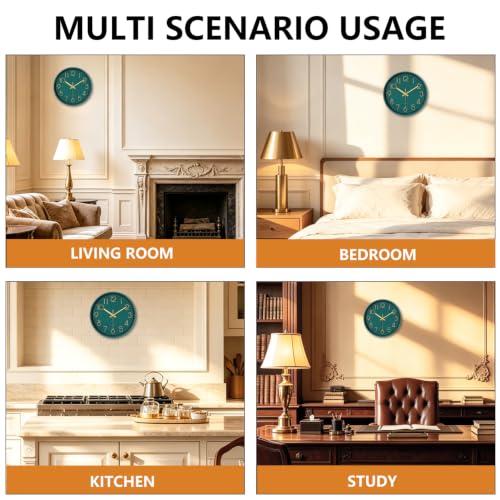 Modern Silent Wall Clock, 14 Inch Wall Clocks Battery Operated - color: Navy Blue, size: 14 Inch