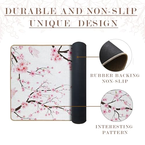 Jvpke Pink Cherry Blossom Door Mat, Floral Bath Flower Bath Mat, 17x30 Inches - color: Pink Floral