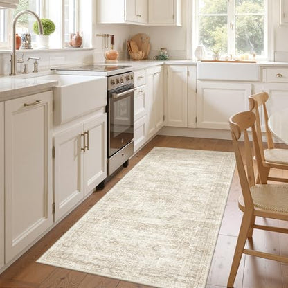 3x6 Runner Rug Non Slip,Washable Hallway Runner Rug,Beige - color: Beige/Ivory, size: 3' x 6' (Runner)