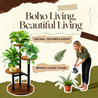 GEEBOBO 3 Tier Plant Stand Indoor - color: 3 Tier-Brown