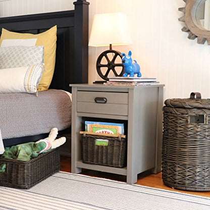 The Basket Lady Deep Pole Handle Wicker Storage Basket XL Walnut Brown - color: Antique Walnut Brown, size: Extra Large