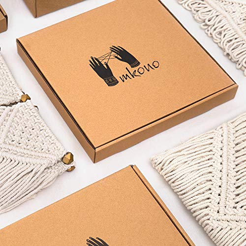 Mkono Hanging Wall Mirror with Macrame Fringe 2 Set Small Round Decoration Boho Antique Mirror for Apartment LivingRoom Bedroom Baby Nursery,Beautiful Gift Ideas