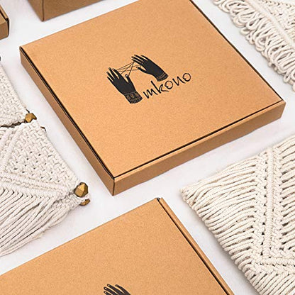 Mkono Hanging Wall Mirror with Macrame Fringe 2 Set Small Round Decoration Boho Antique Mirror for Apartment LivingRoom Bedroom Baby Nursery,Beautiful Gift Ideas