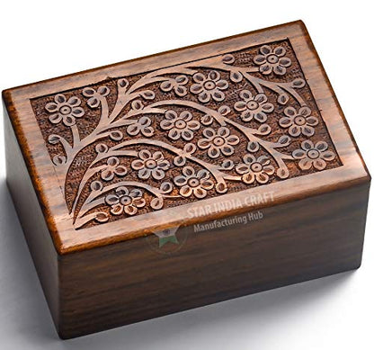 Wooden Cremation Urn Box for Human Ashes Adult, Tree of Life, 300 Cu in - size: XXX-Large - 300lbs
