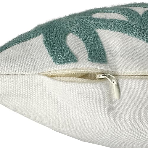 Alysheer Boho Embroidered Lumbar Throw Pillow Cover 12"x 20", 1pc Aqua Blue - color: Aqua Blue, size: 20" x 12" (Pack of 1)