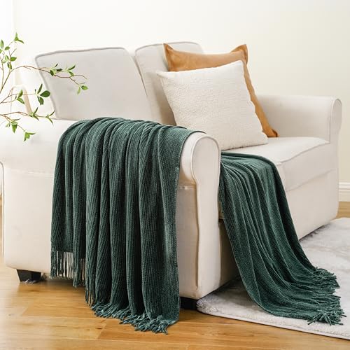 BATTILO HOME Dark Green Throw Blanket for Couch, 60"x80" - color: Dark Green, size: 60 x 80 in.