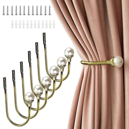 COCIVIVRE 6 Pack Curtain Holdbacks Wall Mounted Curtain Tiebacks Hooks - color: Antique Bronze, size: 6 Pack