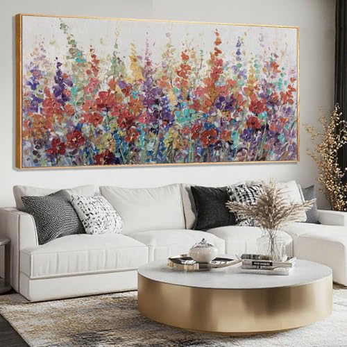 XIANSHOU Colorful Oversized Wall Art Flower Wall Decor Modern Canvas Posters 32"x70" Home Decorations for Living Room Kitchen Pictures - color: Colorful, size: 70"L x 32"W