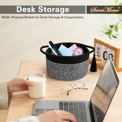 Small Gift Basket Empty to Fill, Gift Bag & Ribbon, Black Gray - color: Gray Black, size: 1 Pack