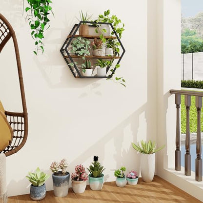 Hexagon Shelves for Wall, Decorative Hexagon Floating Shelves - size: Hexagon